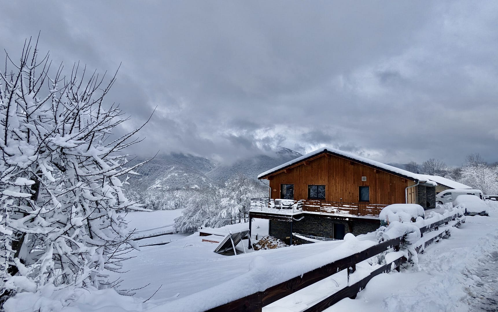 Maison d'hôtes Balcons de Sorgeat en hiver - Ariège Pyrénées